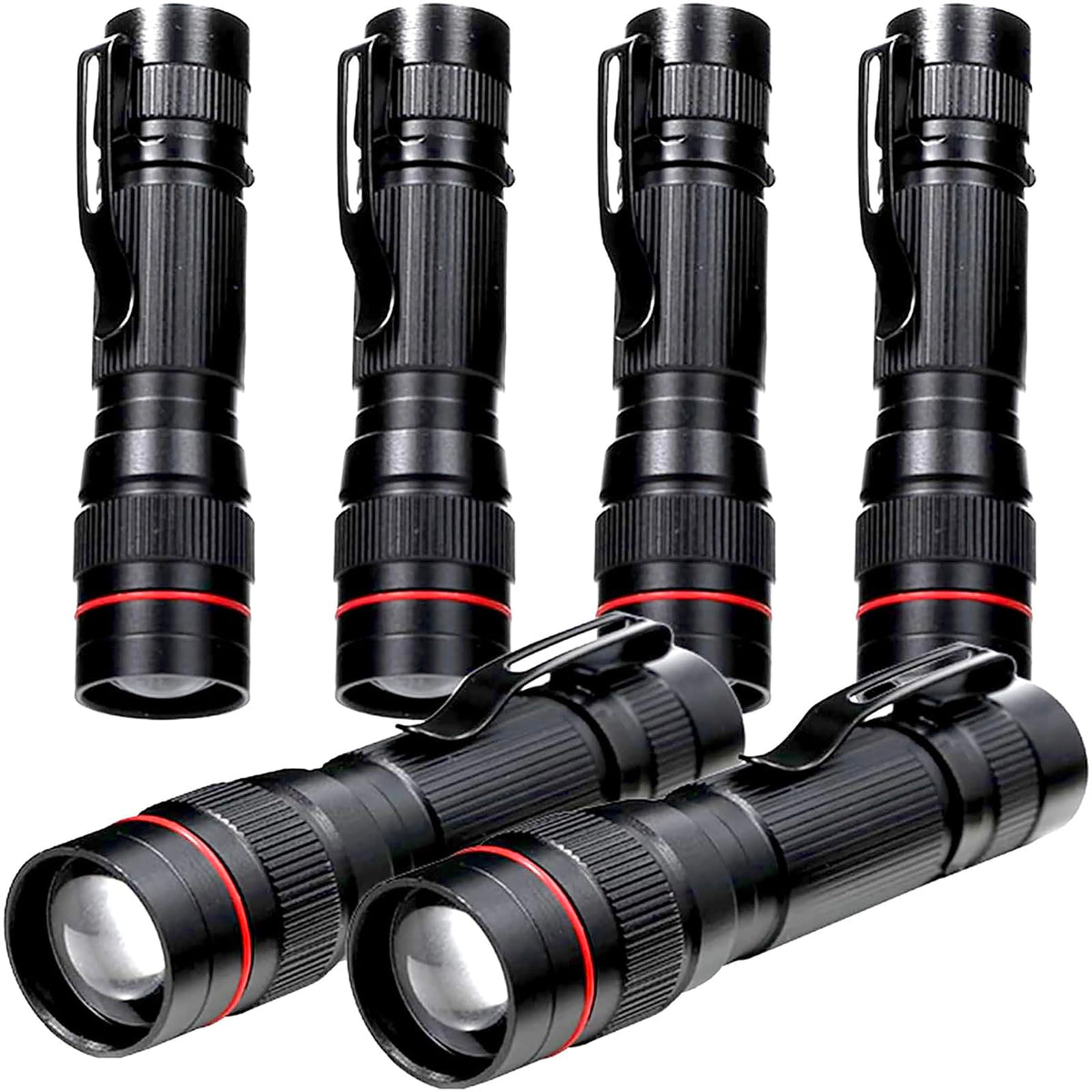 Hilngav 6-pack mini LED flashlight with zoomable beam for versatile outdoor use.