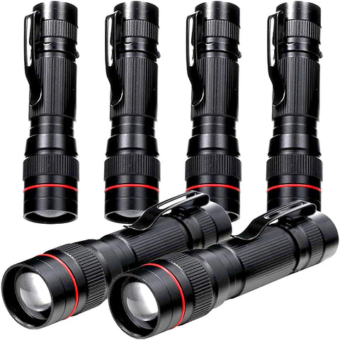 Hilngav 6-pack mini LED flashlight with zoomable beam for versatile outdoor use.