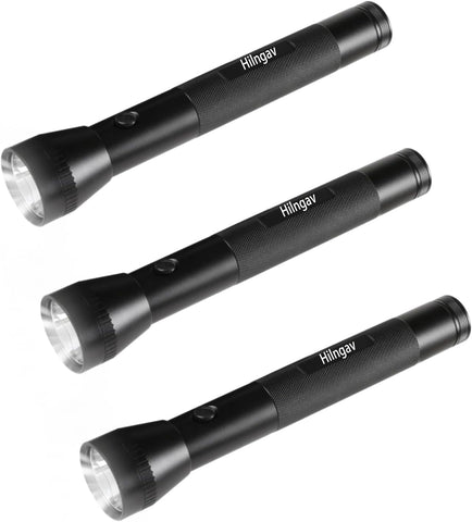 Hilngav heavy-duty 3-D battery flashlight beam for rugged tasks