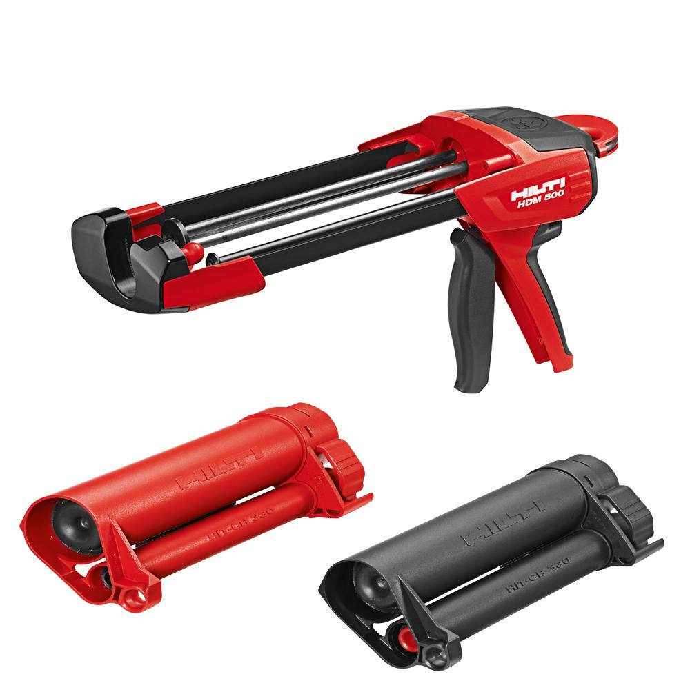 Hilti HDM 500 manual dispenser with CB 500 cartridge for precise adhesive application