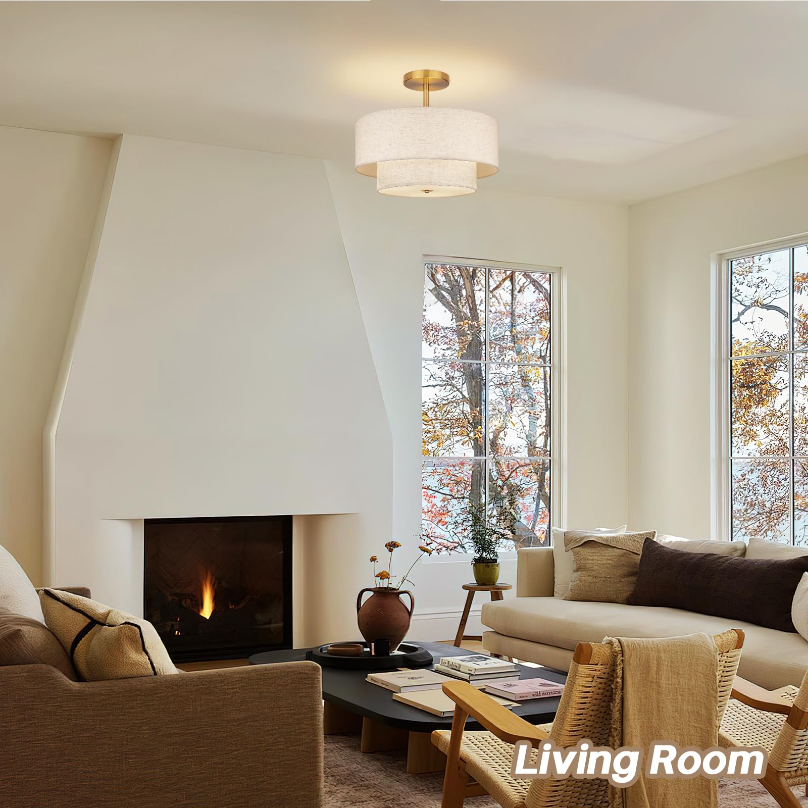 Hiluxia 18in dimmable-compatible design allows mood-adjusting brightness.