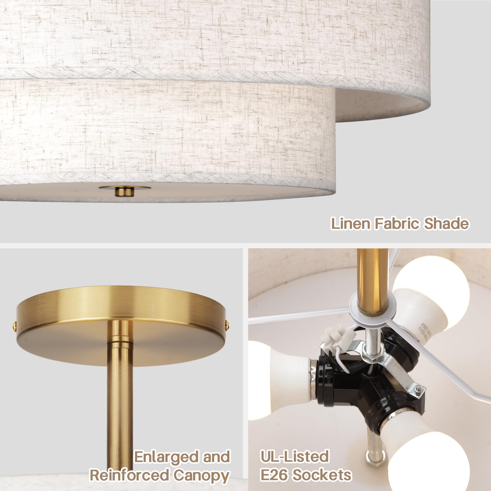 Hiluxia 18in gold-farmhouse-finish adds a warm rustic touch to bedrooms.