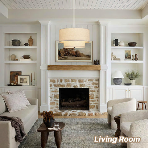 Hiluxia living room chandelier with adjustable height suits high ceilings.