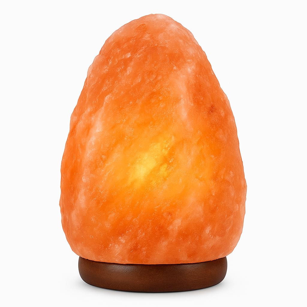 Himalayan Glow salt lamp emits warm amber glow for relaxation