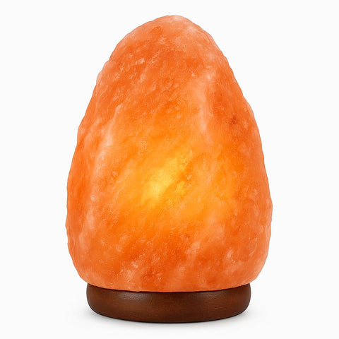 Himalayan Glow salt lamp emits warm amber glow for relaxation