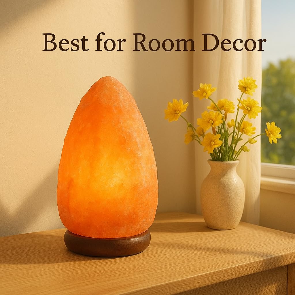 Himalayan Glow wood base with dimmer provides customizable lighting