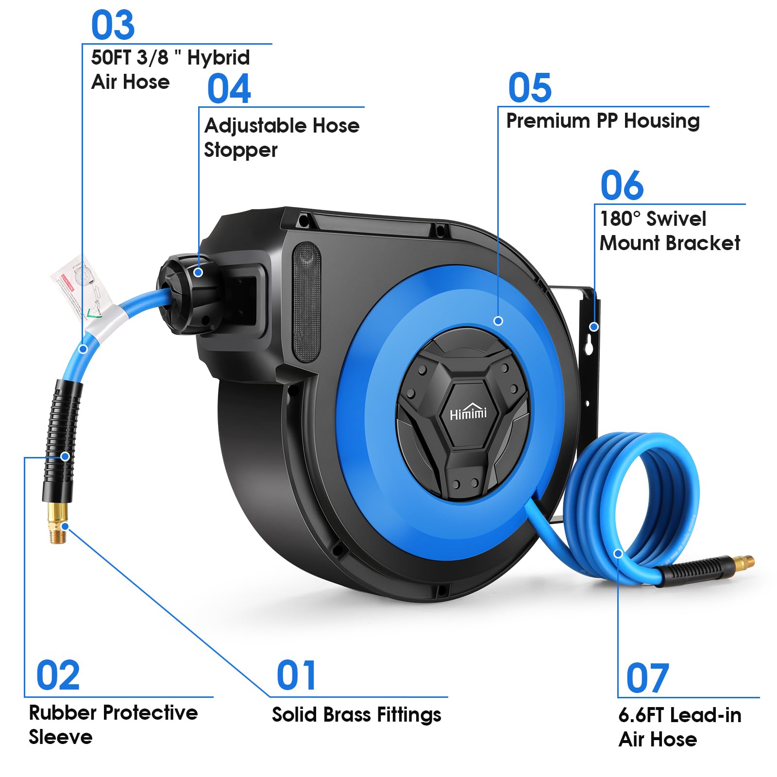 Himimi auto rewind demonstrates smooth hose retraction