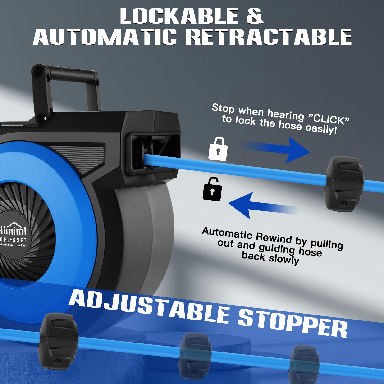 Himimi 6.5ft lead-in hose reaches tools quickly for efficient workflow.