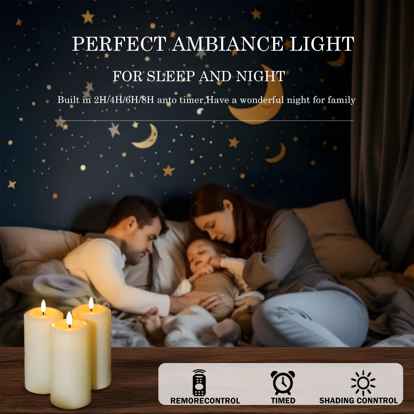 Hinabichan battery-operated candle on mantel delivering safe, mess-free lighting.