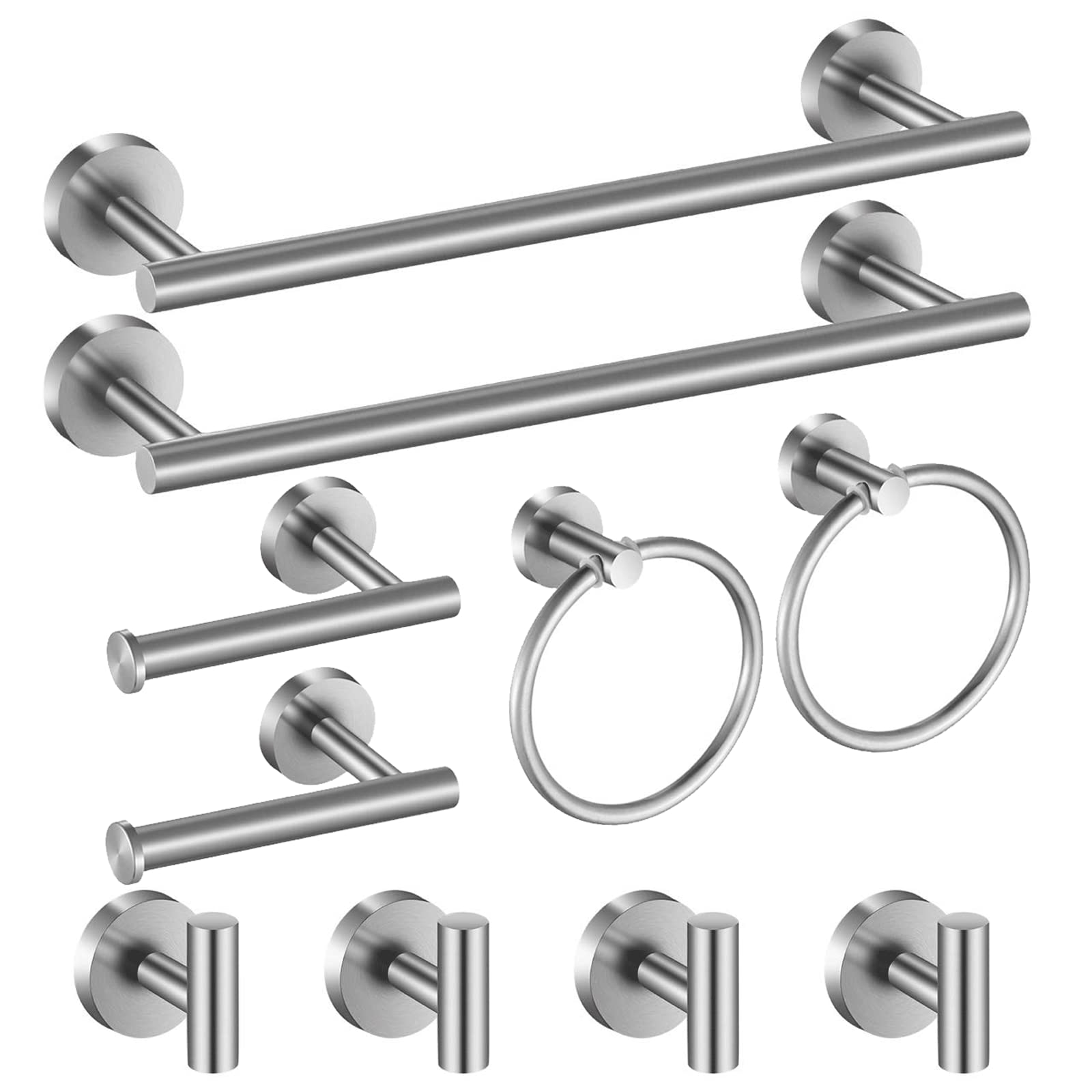 Hinmood 16-inch towel bar shows durable stainless steel construction for long-lasting use.