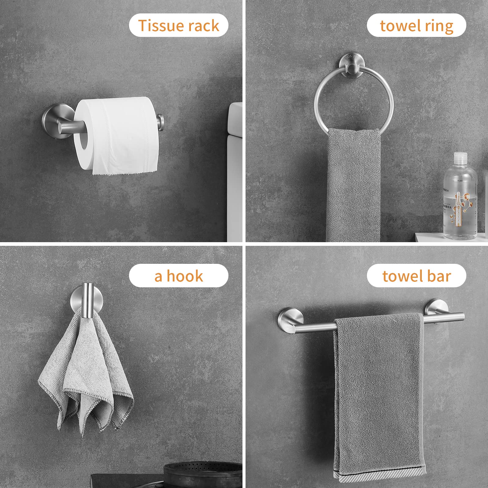 Hinmood towel hooks set secures daily towels and robes with sturdy mounting.