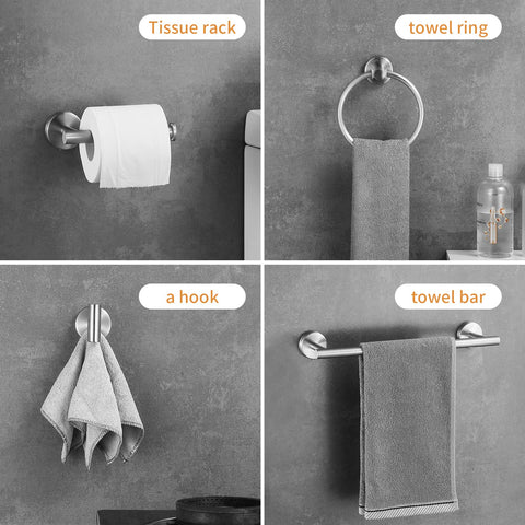 Hinmood towel hooks set secures daily towels and robes with sturdy mounting.