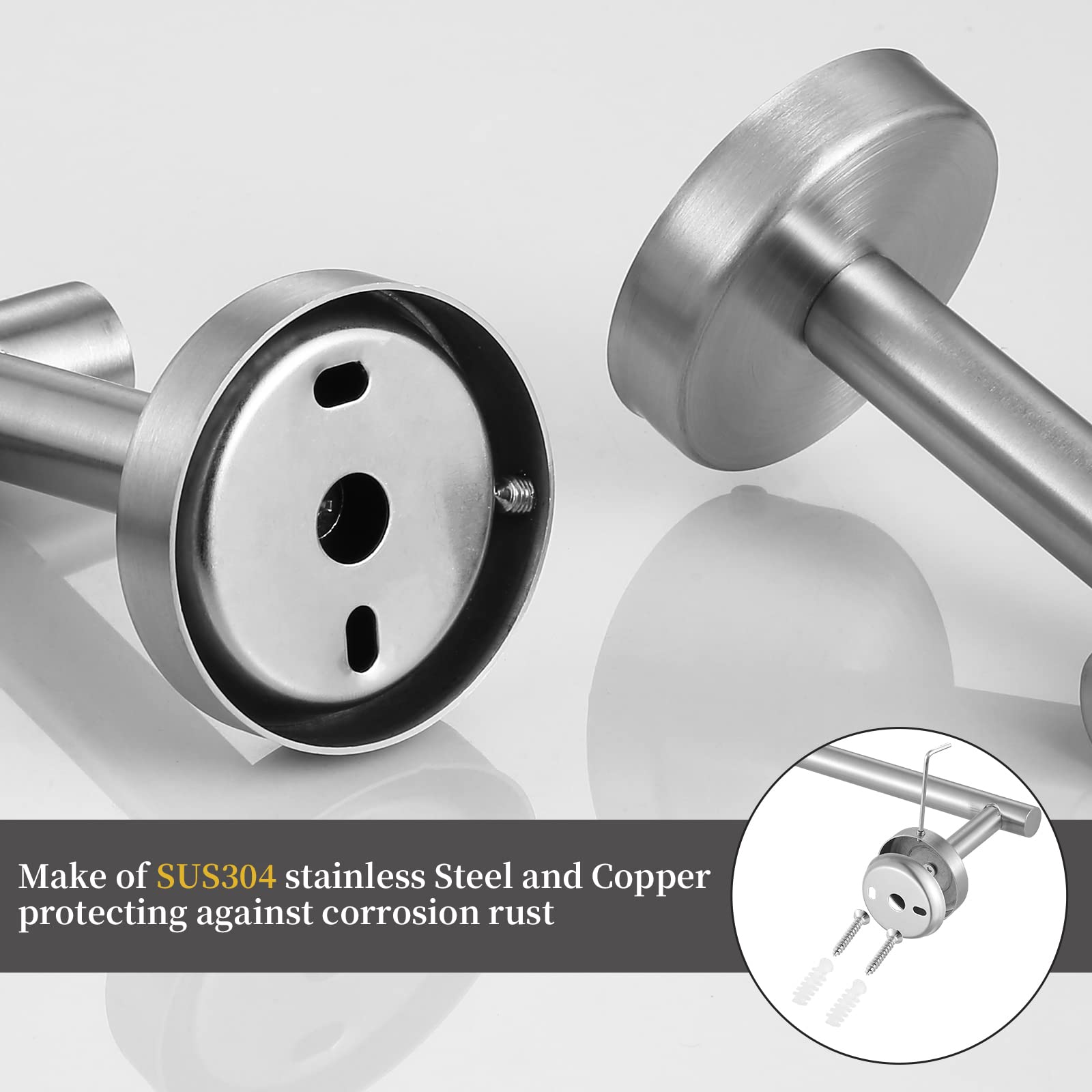 Hinmood towel ring demonstrates compact, space-saving design for small bathrooms.