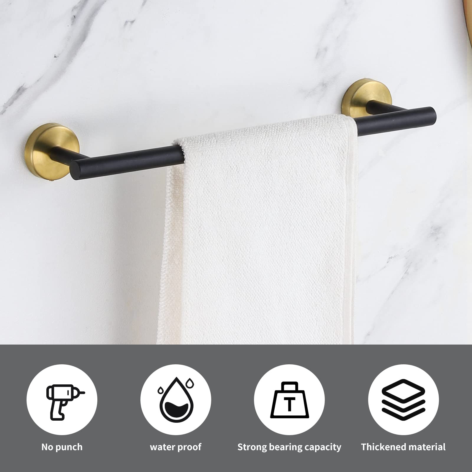 Hinmood bathroom setup in black gold enhancing decor
