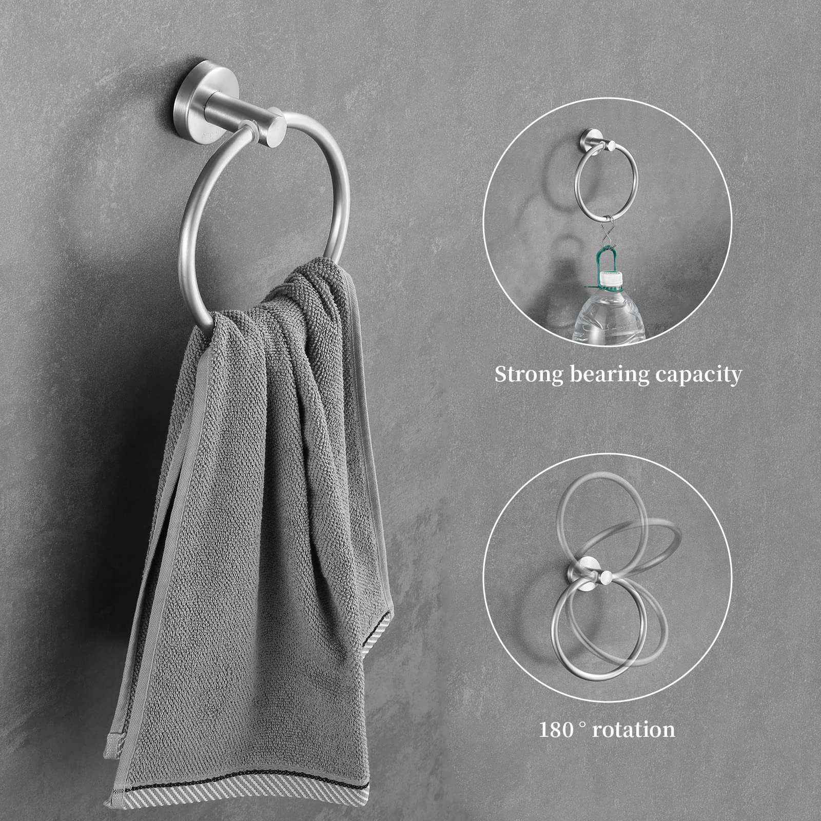 Hinmood bathroom hardware set shown as a complete 10-piece kit