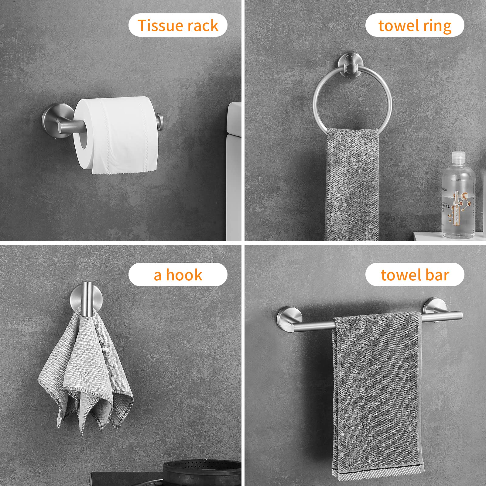 Hinmood brushed nickel ensemble enhances bathroom decor with durable finish