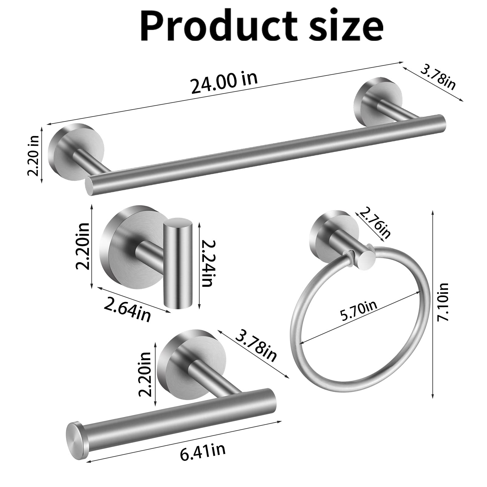 Hinmood towel ring in brushed nickel for quick towels access