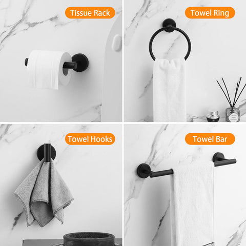 Hinmood towel hooks in black offer sturdy hanging for towels and robes