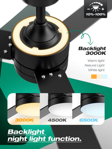 Hinomy ceiling fan lights RGB mode for vibrant gatherings