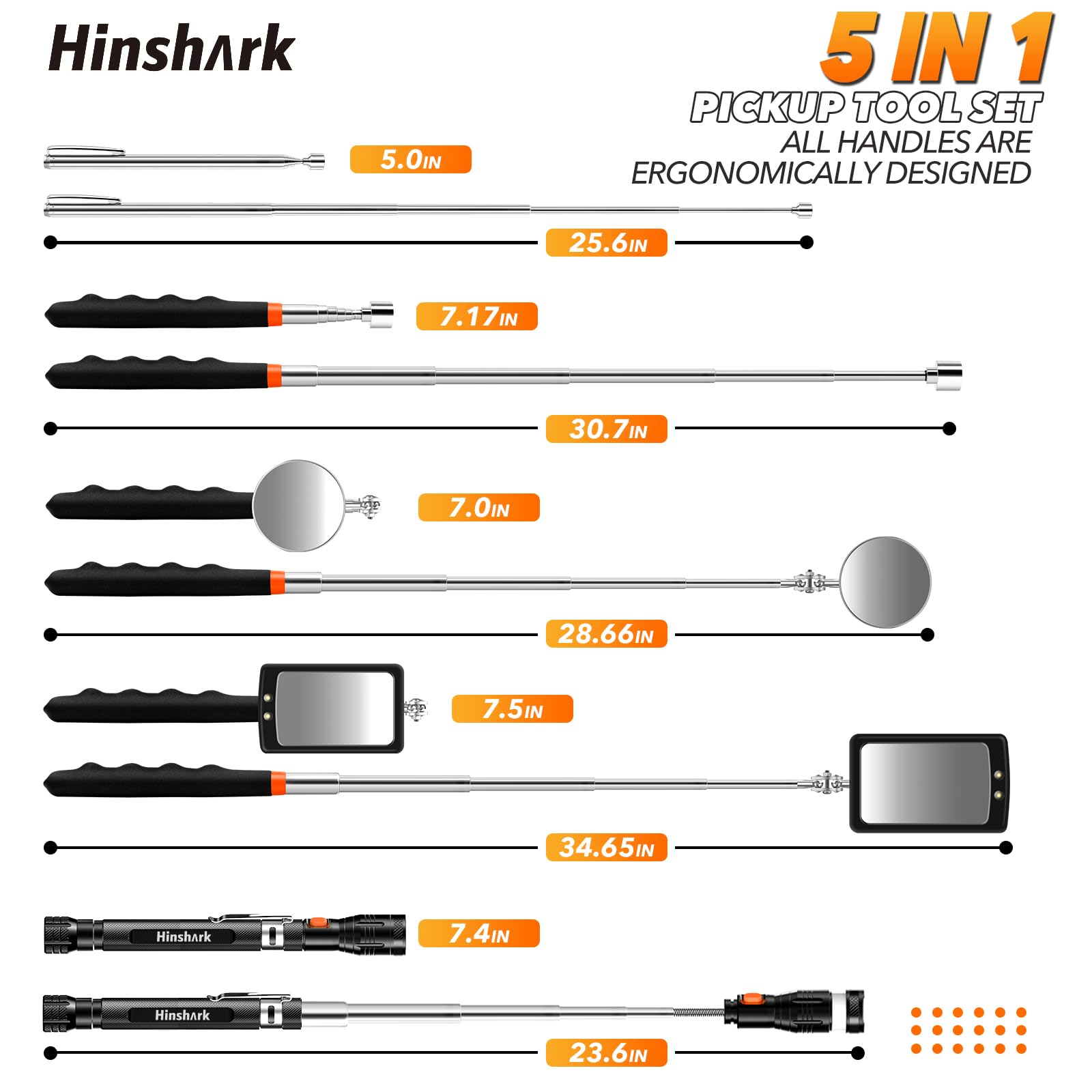 Hinshark 360-degree rotatable neck for flexible viewing angles