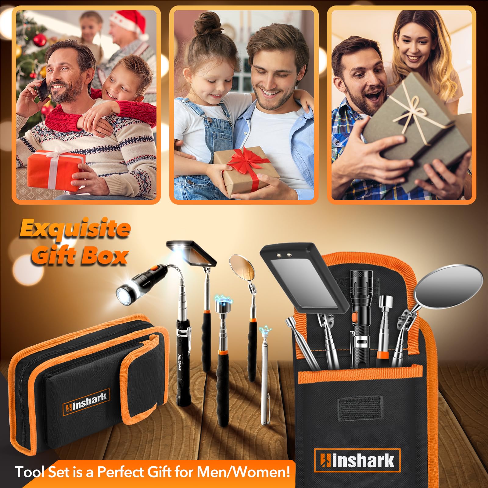 Hinshark expandable length reaches high or deep spots easily