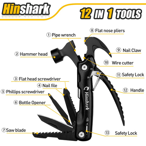 Hinshark mini hammer and nail claw for quick fixes on the go.