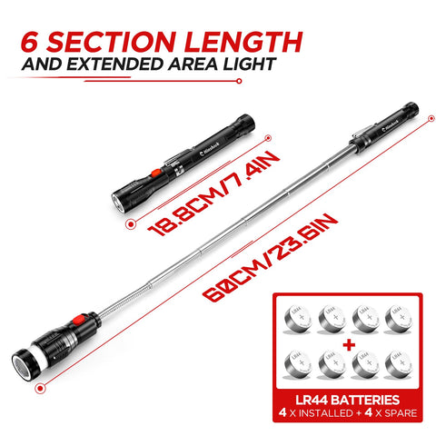 Hinshark magnetic base frees both hands by attaching to metal surfaces.