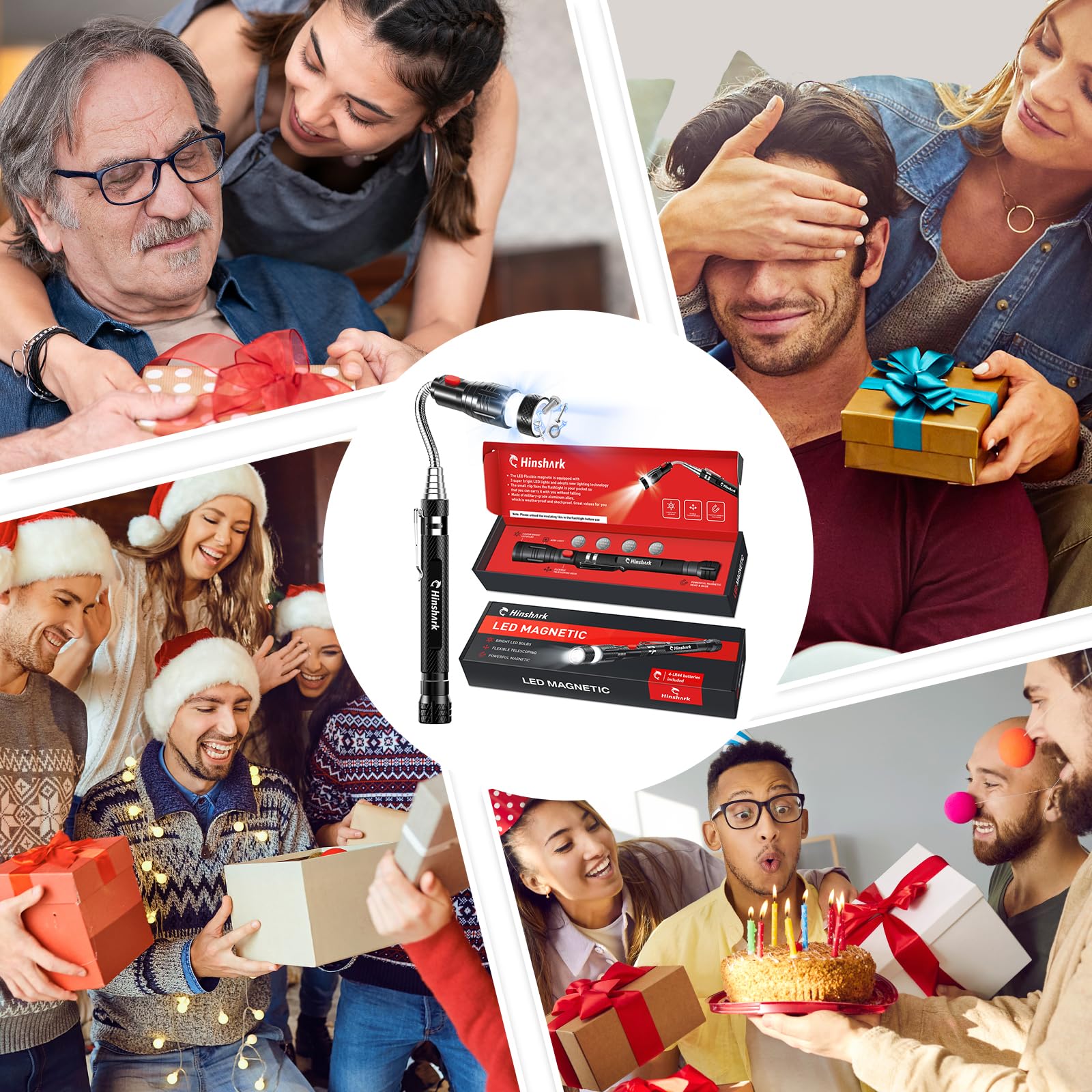 Hinshark weatherproof, shockproof aluminum body for durable everyday use.