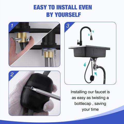Hiokay corrosion-resistant matte black finish stays clean with minimal effort