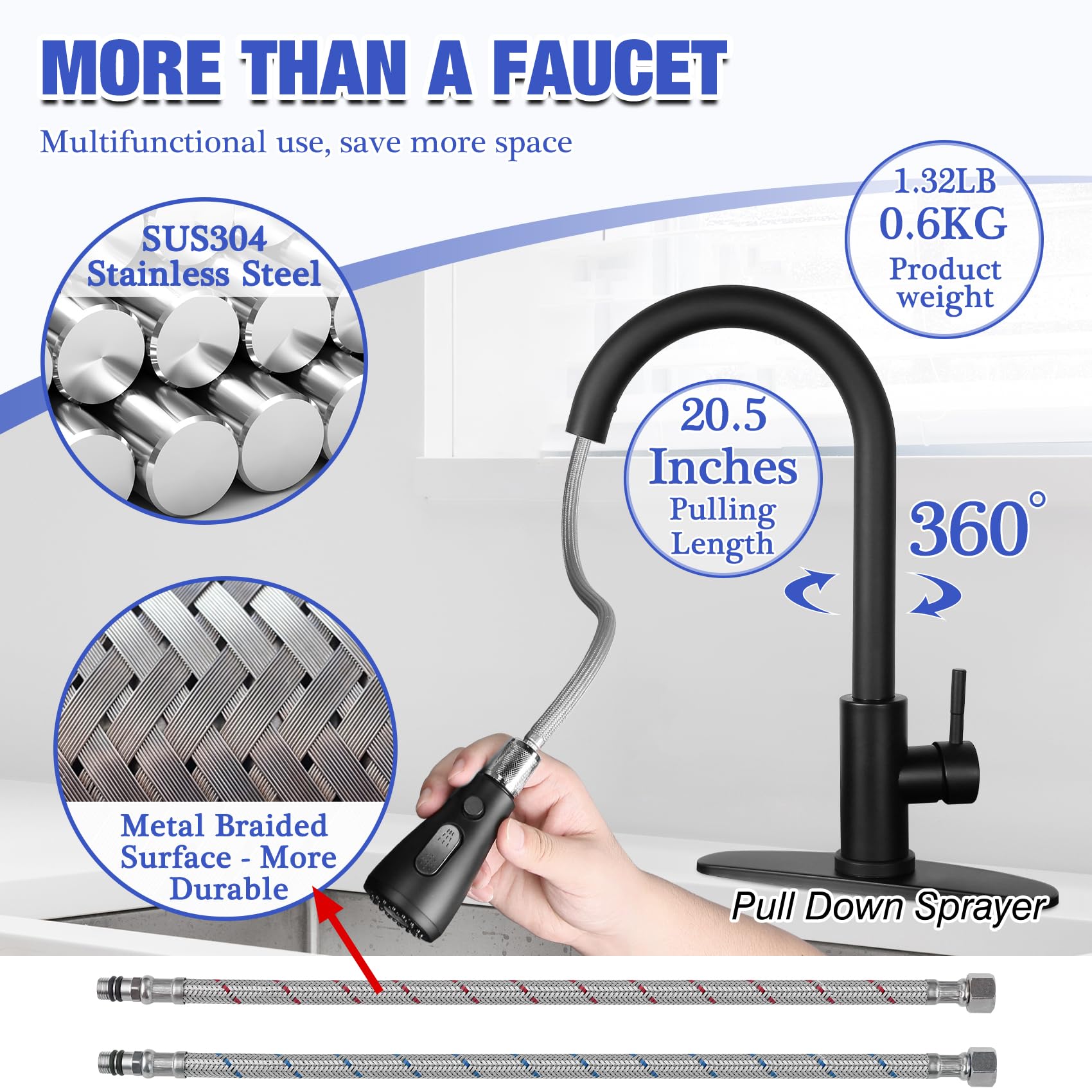 Hiokay single-hole deck-plate faucet fits small sinks