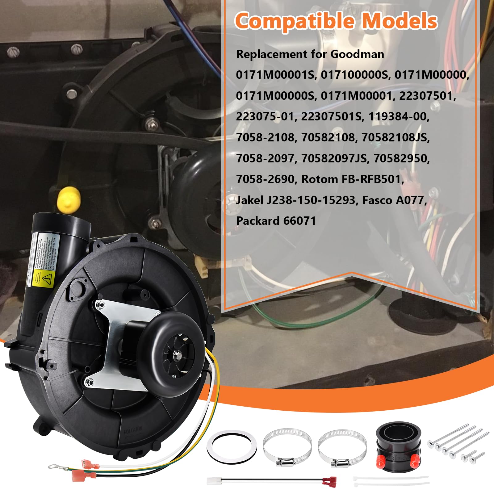 Hiorucet 0171M00001S motor label shows 120V and 3000 RPM specs.
