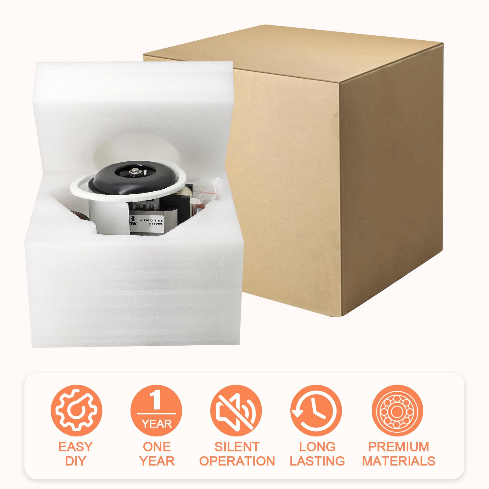 115V furnace inducer compatible with high-efficiency heat exchangers
