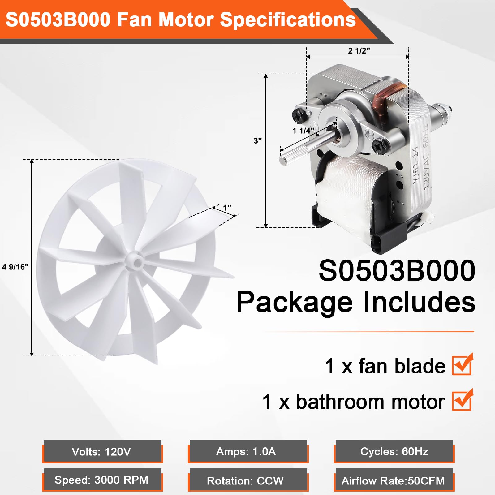 Hiorucet 50 CFM exhaust performance in a compact bathroom.