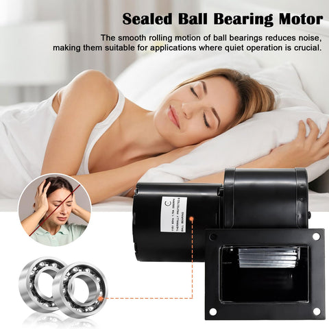 Hiorucet PSC motor with capacitor mounted, plug-and-play installation.
