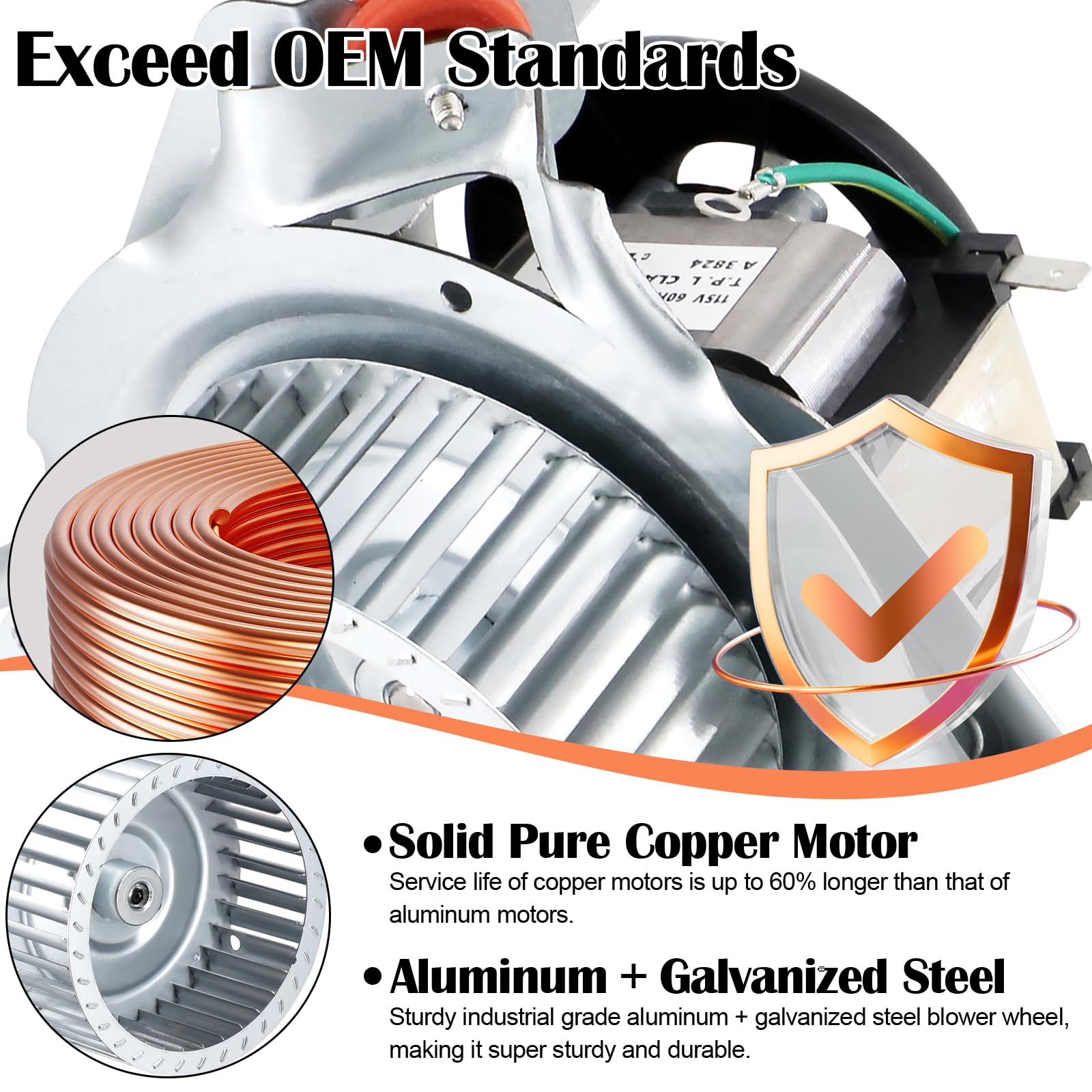 Hiorucet draft inducer kit designed for high-efficiency furnaces