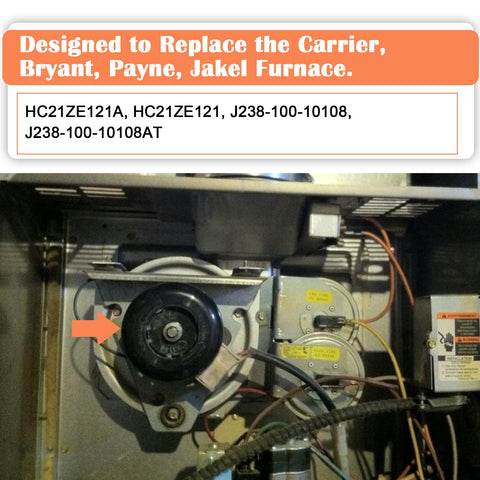 Hiorucet J238-100-10108AT inducer motor for Jakel carriers and Bryant furnaces