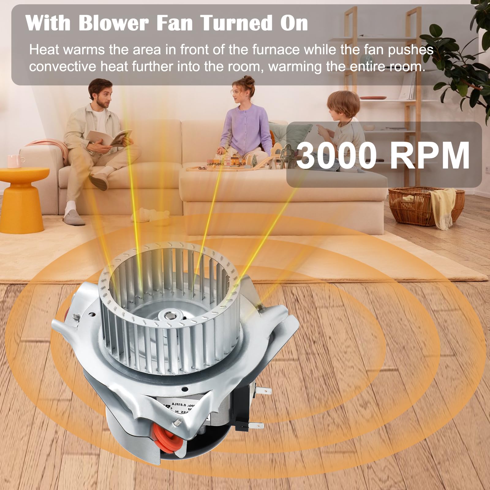 Replacement kit includes blower wheel, bracket, screws and gasket