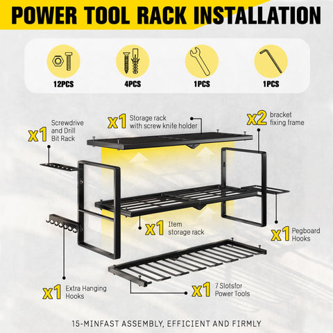 Hipidian drill holders provide seven secure spots for rapid access.