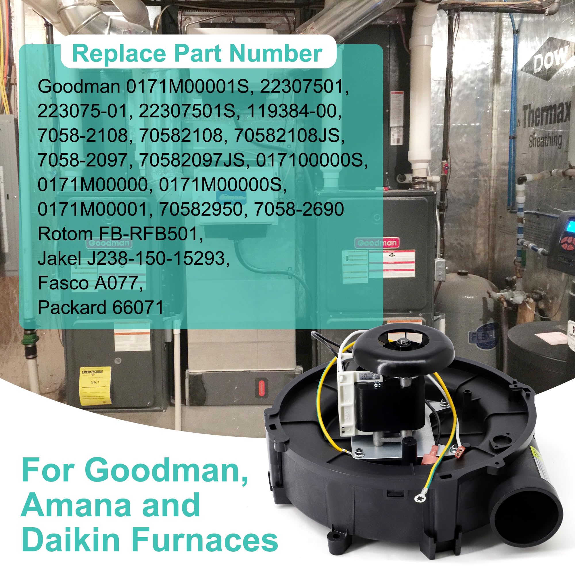 Hipoilk blower motor assembly installation shows easy replacement in compatible furnaces.