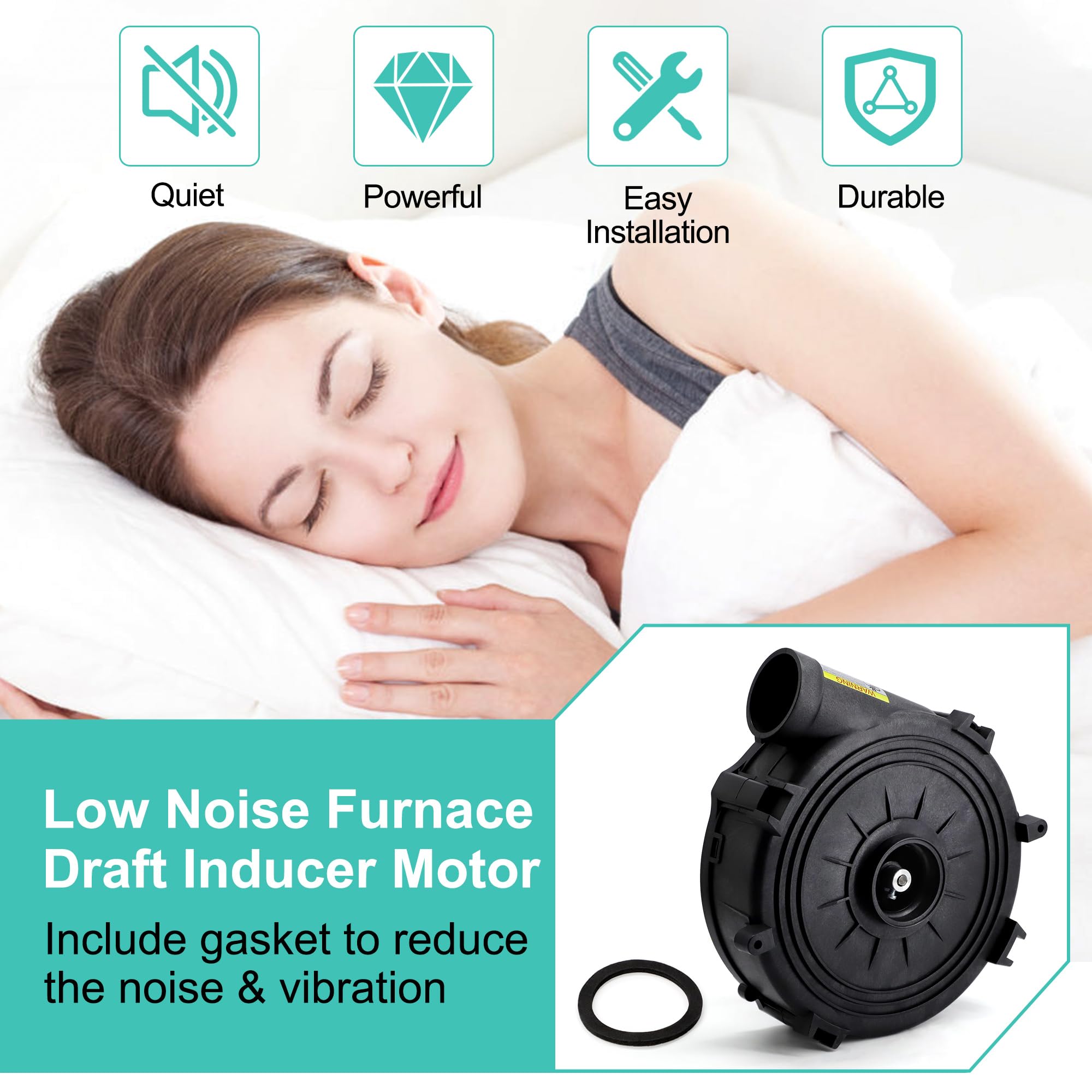Hipoilk drain-port feature helps prevent moisture buildup inside the motor housing.