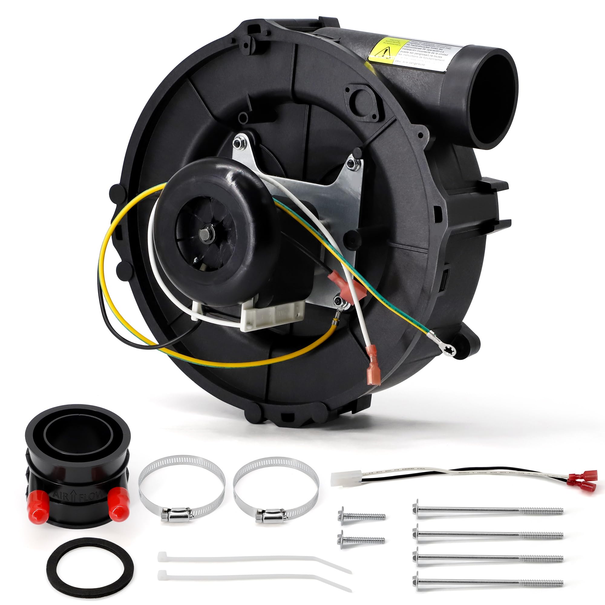 Hipoilk furnace draft inducer-blower assembly improves airflow for even heating.