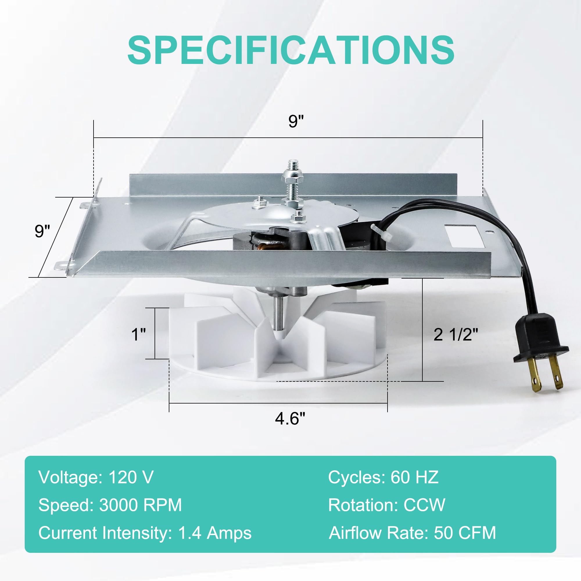 Hipoilk S0503B000 motor assembly for Nutone 763RLL improves ventilation.