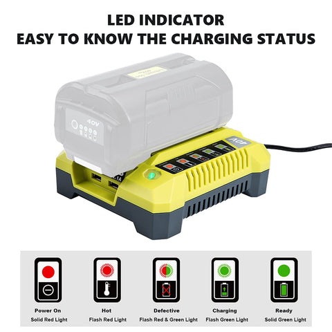 Hipoke 40V Ryobi charger with cord included for immediate use
