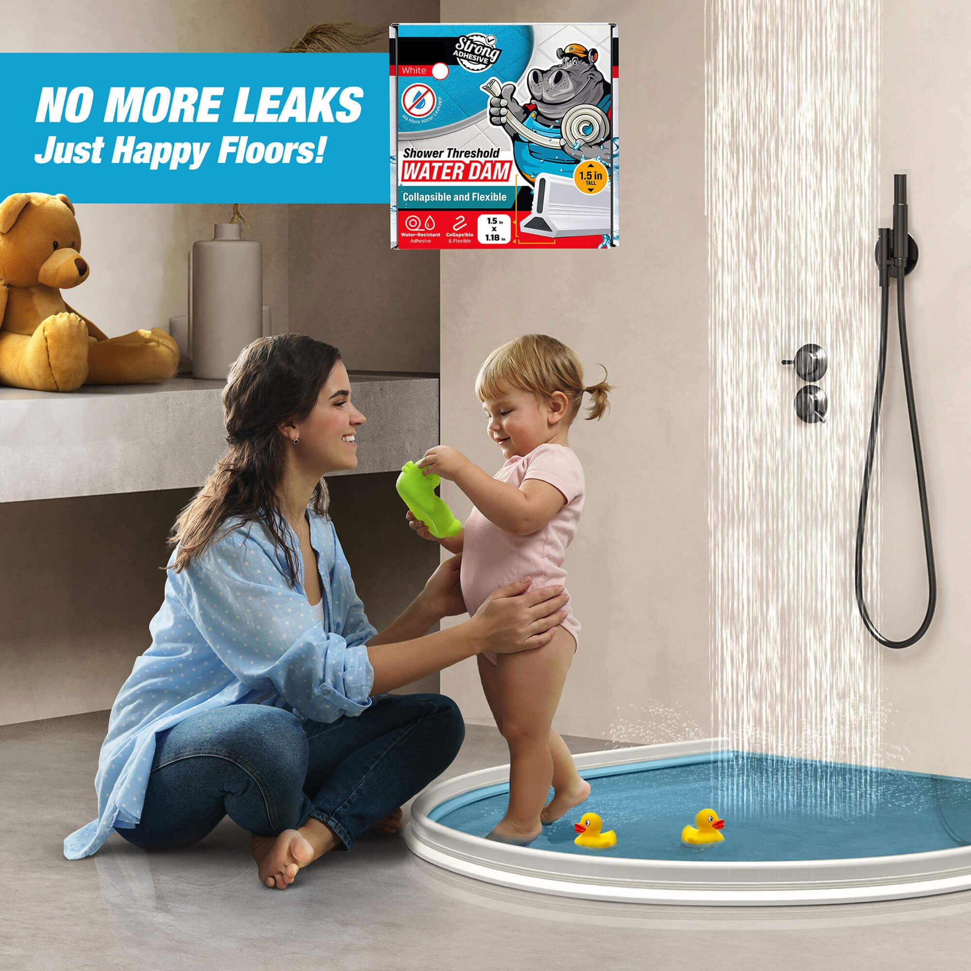 Hippo Dam durable soft rubber provides long-term water guarding