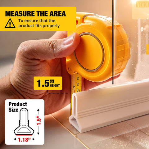 Flexible rubber edge adapts to varied walk-in shower edges
