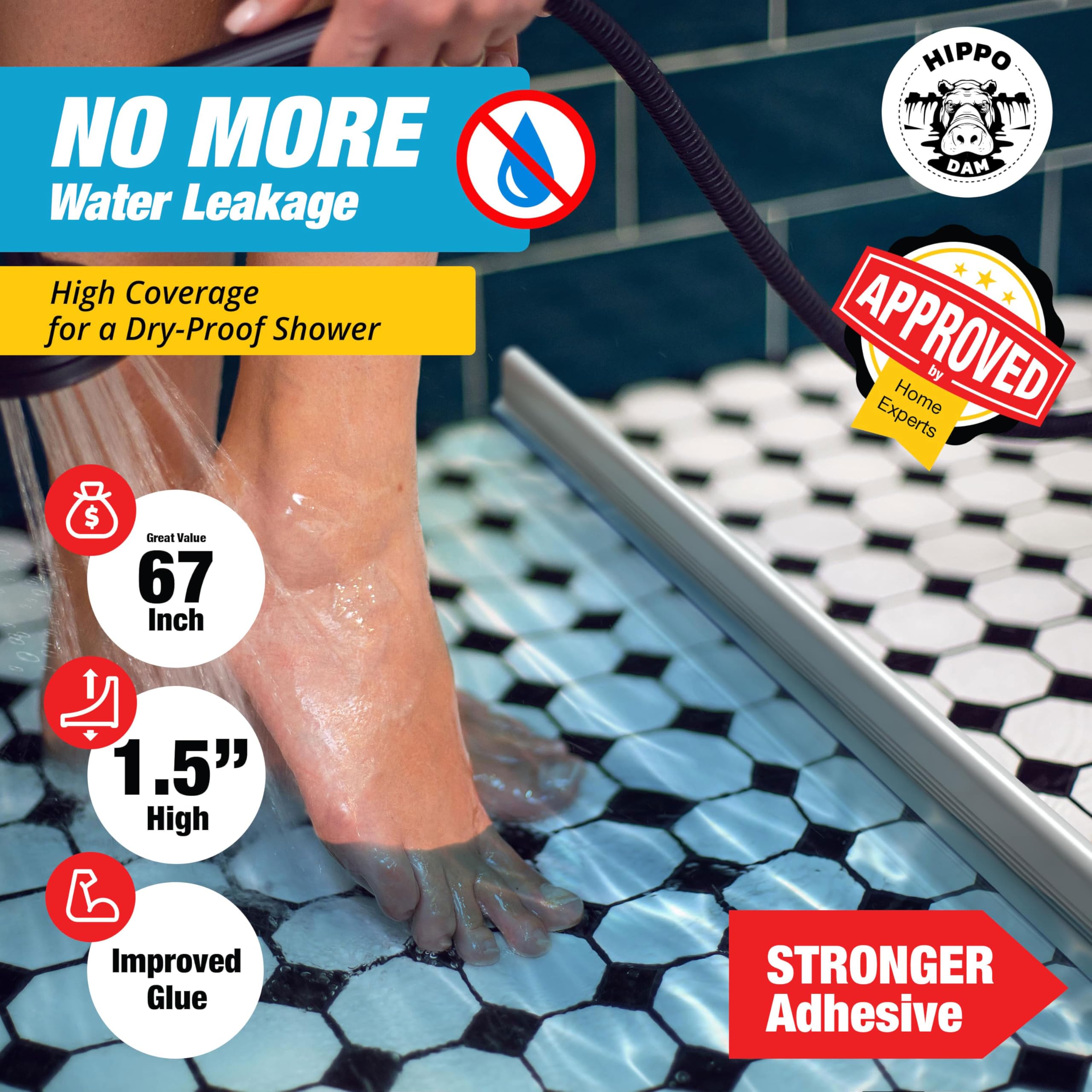 Hippo Dam self-adhesive band enables quick, tool-free installation