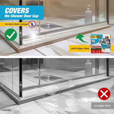 Hippo Dam self-adhesive barrier demonstrates peel-and-stick installation