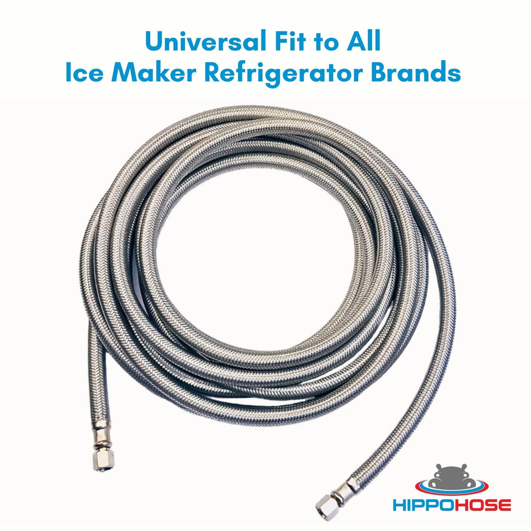 Hippohose brass end fittings provide a solid fridge connection.