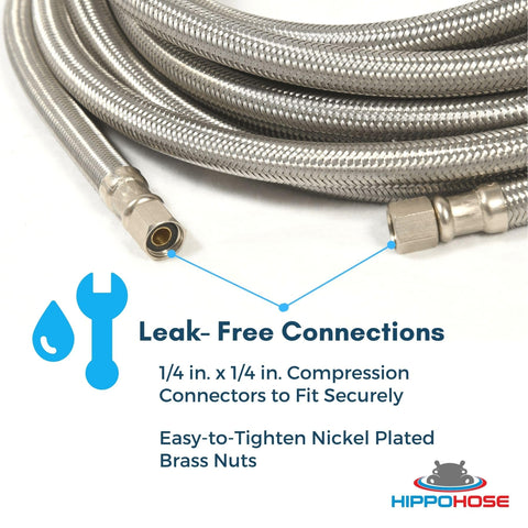 Hippohose stainless steel body resists corrosion and stays flexible.