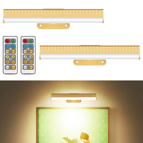 HIPTOKING 2Pcs picture light on wall with remote control for artwork display